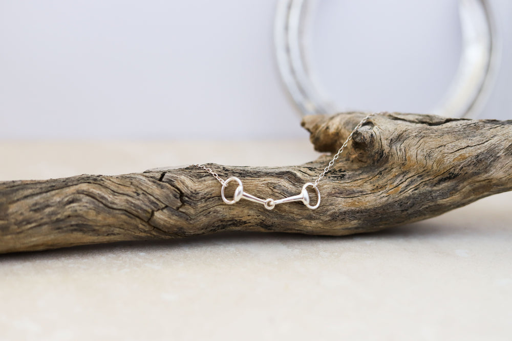 A sterling silver snaffle bit equestrian bracelet - equestrian jewellery Australia