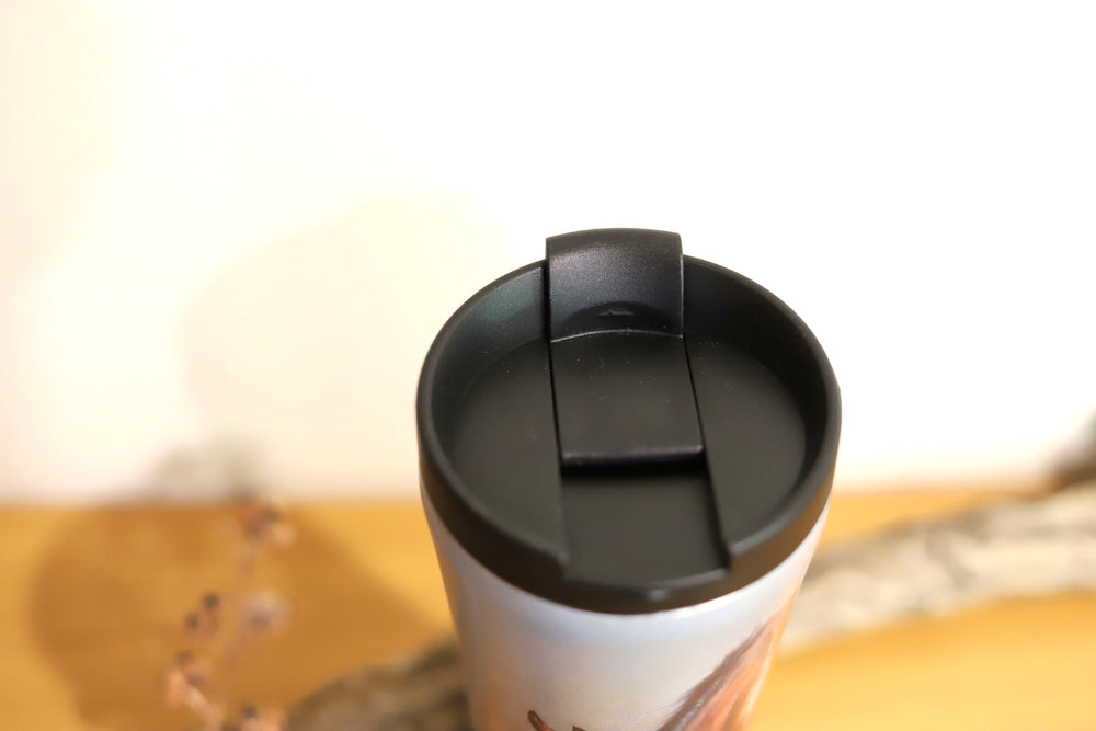 Reusable stainless steel horse travel mug with lid - eco friendly gift